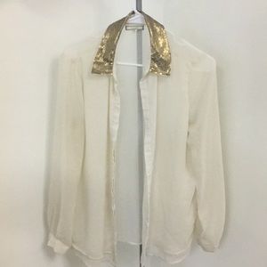 Sheer, rose gold/beige cardigan